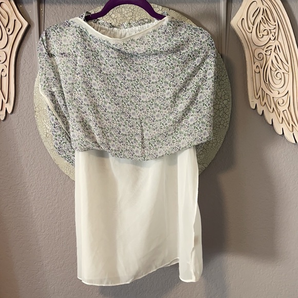 Max Studio Blouse Sleeveless Lined Floral Ruffle Tie Neck Brand New! - Picture 7 of 8